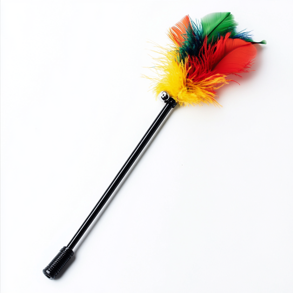 Widex Interactive Cat Wand Toy - Retractable 38" Carbon Fiber Rod with Natural Feathers & Bell - Extra Durable String - Exercise Toy for Indoor Cats & Kittens