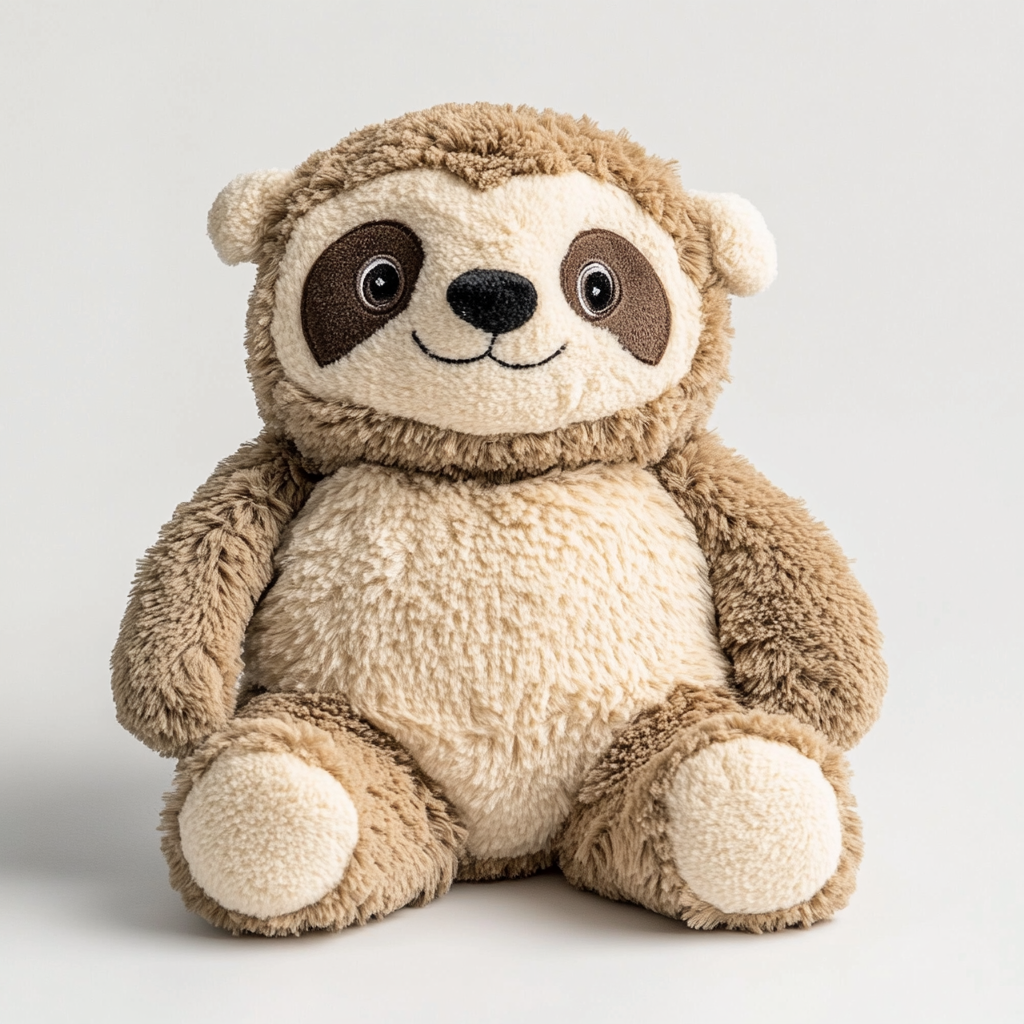 Widex Squeaky Plush Toy for Dogs - Multi-Texture Comfort Sloth with Crinkle Paper & Squeaker - Soft Fleece for Cuddling & Interactive Play - Small to Medium Breeds