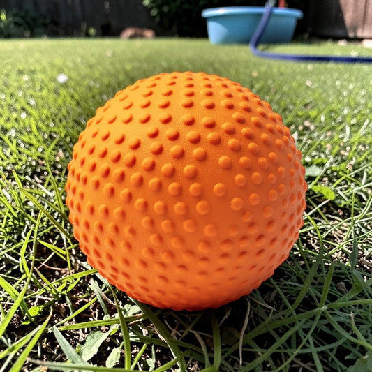 Widex Durable Dog Ball for Aggressive Chewers - Tough Natural Rubber Dental Treat Toy - High Bounce & Easy to Clean - Non-Toxic Orange Toy for Large & Medium Dogs
