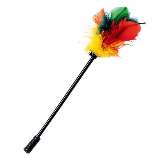 Widex Interactive Cat Wand Toy - Retractable 38" Carbon Fiber Rod with Natural Feathers & Bell - Extra Durable String - Exercise Toy for Indoor Cats & Kittens