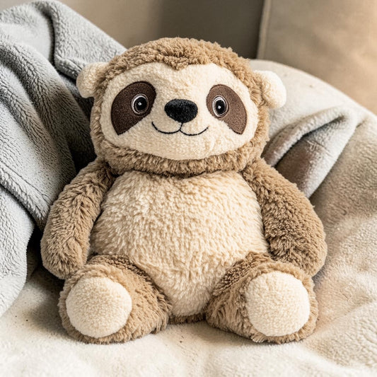 Widex Squeaky Plush Toy for Dogs - Multi-Texture Comfort Sloth with Crinkle Paper & Squeaker - Soft Fleece for Cuddling & Interactive Play - Small to Medium Breeds